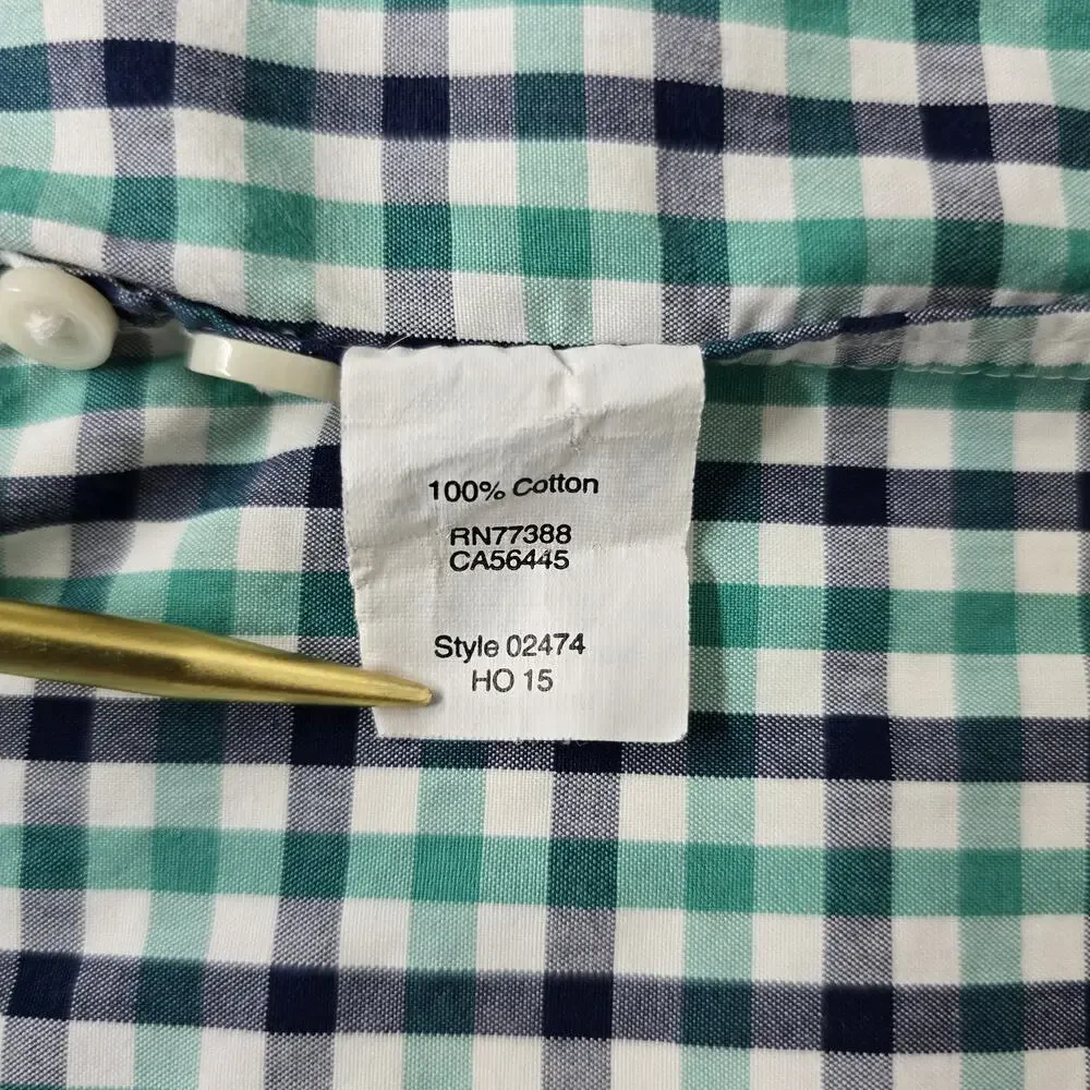 J. Crew Thompson Shirtings Dress Shirt 80's 2-Ply Gingham Check Men S 14-14.5